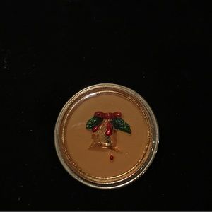 Vintage Christmas Bell Brooch- resin filled- Gold tone